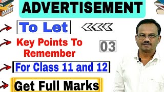 To Let  Advertisement Advertisement Writing In EnglishClass 1112 Exams  tolet advertisement [upl. by Hudgens]