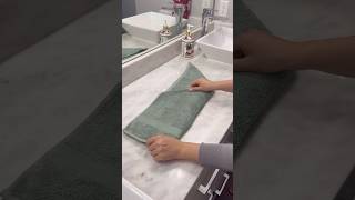 A beautiful way to fold a hand towel✨ home towels folding hack aesthetic family life [upl. by Howund491]