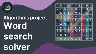 Algorithms project Word search solver  Inside code [upl. by Hach107]