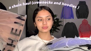 a shein try on haul hoodies amp crewnecks [upl. by Ahsyt]