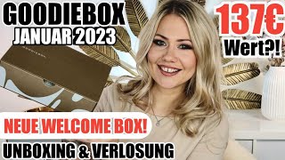 Neue Welcome Box 🤩Goodiebox Januar 2023  Unboxing amp Verlosung [upl. by Kcoj]