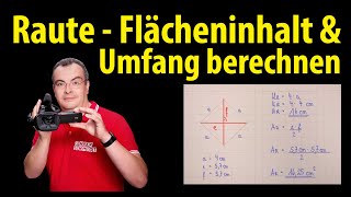 Raute  Flächeninhalt amp Umfang berechnen  Lehrerschmidt [upl. by Peterson]