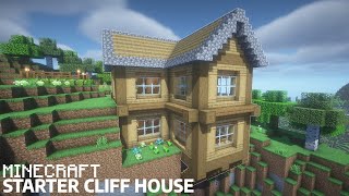 Simple Starter Cliff House  Minecraft Tutorial  Easy to Build 2 [upl. by Nivalc]