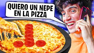 😂BROMA PIDO PIZZAS MUY RARAS a por TELÉFONO🍕🤪 [upl. by Jone]