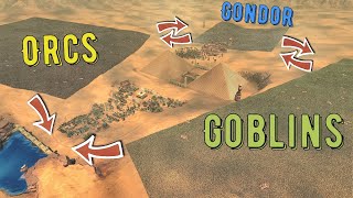 Goblin Warriors Vs Isengard Orcs Vs Gondor Warriors  UEBS 2 [upl. by Mikkel818]