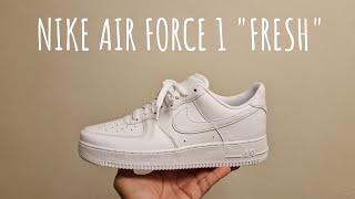 Nike Air Force 1 07 Fresh Triple White Unboxing and On Foot Review [upl. by Clemens351]