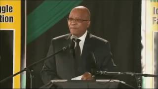 President Jacob Zuma singing Senzeni Na at Hon Nelson Mandelas Memorial service  funeral [upl. by Ertemed]