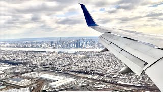 Windy Landing NewarkLiberty Intl United 757200 Manhattan Views [upl. by Isteb]