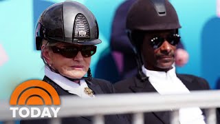 Snoop Dogg freestyles to horse trot during Olympic dressage [upl. by Nnaeel]