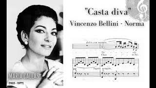 quotCasta divaquot Norma V Bellini  Maria Callas with score1080p HD [upl. by Jakoba]