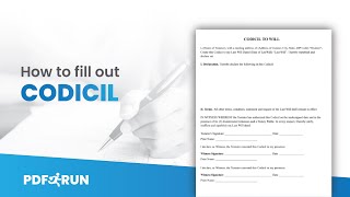 How to Fill Out Codicil  PDFRun [upl. by Witcher]