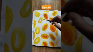 Day 94 Papaya watercolor papaya 100dayschallenge 100daysdrawingchallenge like share subscribe [upl. by Erma390]