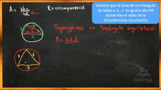 AREA DE UN TRIANGULO EN FUNCION DE SUS LADOS Y DEL RADIO [upl. by Zoa]