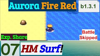 Pokemon Aurora Fire Red Part 7 PokeFan Got HM Surf amp Exp Share  GBA Rom Hack [upl. by Ynalem663]