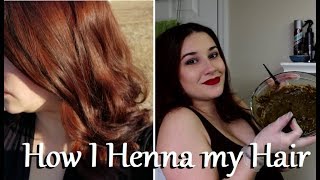 How I Henna My Hair  Light Mountain Red on Medium Dark Brunette Hair [upl. by Atimed880]