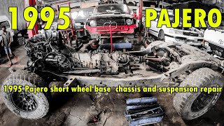 1995 Pajero short wheel base chassis and suspension repair  SL Chop Shop [upl. by Pantin]