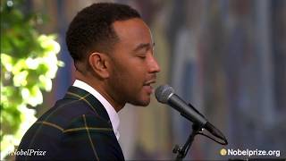 John Legend performs live quotRedemption Songquot by Bob Marley at 2017 Nobel Peace Prize award ceremony [upl. by Ttesil743]