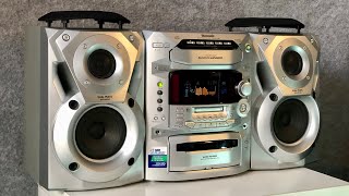 PANASONIC 5 CD CHANGER STEREO SYSTEM MODEL № SCNS77MDផលិត2017s [upl. by Tannenbaum]