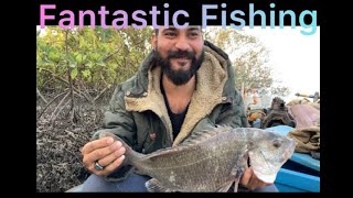 mangrove fishing chann Karachi Pakistan handline fishing videofantastic fishing [upl. by Berliner]