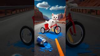 Cute Cat Destroy Cycle 🚲 cat youtubeshorts catmeow funny meow [upl. by Nigle]