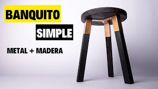 Banco redondo simple metal y madera [upl. by Anoirb]