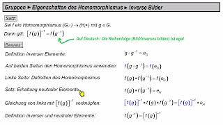 Gruppen ► Eigenschaften des Homomorphismus ►Inverse [upl. by Elleinahc]