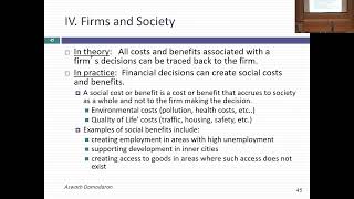 Session 4 Externalities Alternative to Shareholder Wealth Maximization and the End Game [upl. by Milicent]