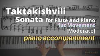 Taktakishvili  Sonata for Flute and Piano 1st Mov Piano Accompaniment Moderate [upl. by Knowlton]