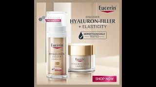 Eucerin HyaluronFiller  Elasticity Routine l 3D Serum and Night Moisturiser For All [upl. by Sand601]