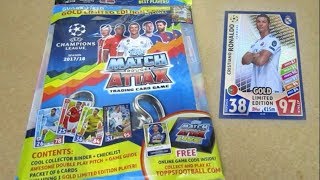 Match Attax 1718 Champions League Starter Pack Binder  Gold Limited Edition Ronaldo [upl. by Welsh]