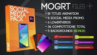 Social Media Pack MOGRT  Free Download Premiere Pro Templates  Social Media [upl. by Letreece]