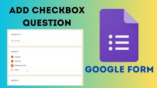 How to add checkboxes in Google Forms  Google Forms for beginners  Google Form Checkbox Question [upl. by Birdt152]