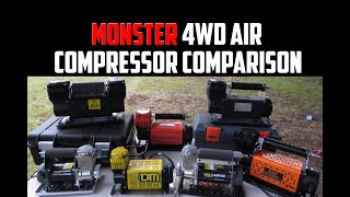 MONSTER 4WD Air Compressor Comparison  ARB Vs TJM vs Thumper vs Bushranger vs XTM vs Ridge Ryder [upl. by Arikihs]