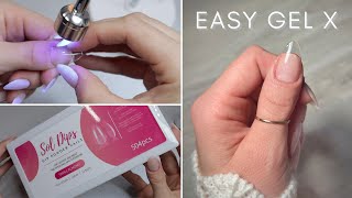 How To Do Soft GEL Tip Extensions Nails At Home  Easy Tutorial  Gel X Alternative [upl. by Langston]