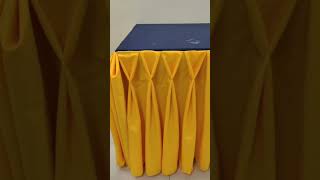 Box pleats design with pinch pleats design table skirting tutorial table decorations [upl. by Dnartreb]