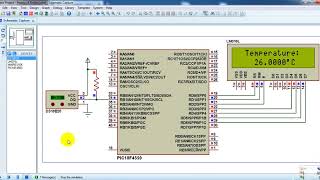 PIC18F4550 microcontroller with DS18B20 sensor and LCD  Simulation [upl. by Brande]