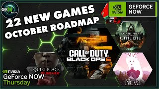 GeForce NOW News  22 New Games  October Roadmap [upl. by Adel]