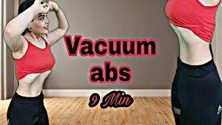 9 min vacuum abs  vacuum abs workout  how to do stomach vacuum [upl. by Portuna]