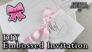 Easy embossed Wedding Invitation  DIY Wedding Invitations with the sizzix bigshot [upl. by Aicatsal255]