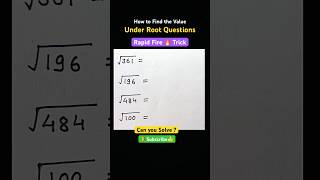 Tricks to find square root of any number  How to Solve Under Root Question tranding shorts yt [upl. by Sidwohl]