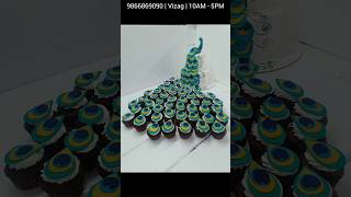 Peacock Theme cake for the first time in India made with cake and cupcakes isnt it amazing 😍 [upl. by Adnylam973]