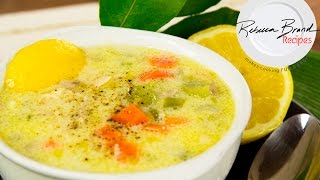 Greek Lemon Chicken Soup Recipe  Avgolemono [upl. by Eendys]