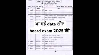 Class 10 board exam 2025 date sheet mp board shorts [upl. by Eudosia]