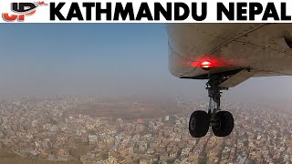 Landing Gear View Touchdown in KATHMANDU [upl. by Atinaej75]