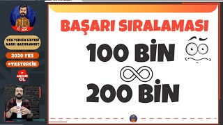 YKS Başarı Sıralaması 100200 Bin İçin En İyi Meslek ve Sıralama Hesaplaması 2020yks [upl. by Latreece]