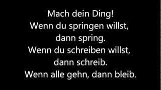 MACH DEIN DING  Lyrics  Wise Guys [upl. by Annia]