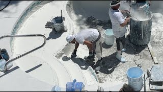 How to resurface your pool with Oyster Quartz Diamond Brite [upl. by Thurlough]