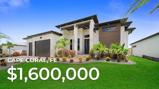 INSIDE A MODERN HOME WITH INCREDIBLE VIEWS IN CAPE CORAL FL [upl. by Nallij122]