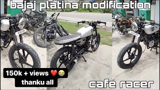 bajaj platina modification cafe racer  kamal automobiles talwara  punjab [upl. by Aimit]