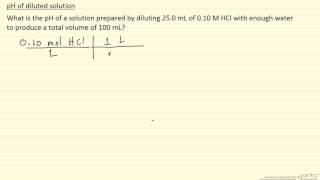 pH of Dilute Solution Example [upl. by Neslund]